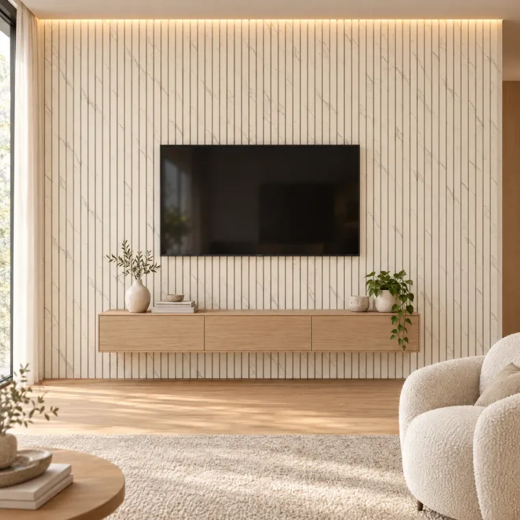 Akustikpaneele Marmoroptik Weiß | 275cm x 60cm – Bild 2